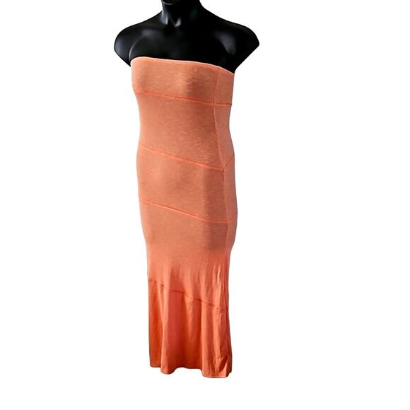 NWOT See You Next Tuesday Ribbed Cantaloupe Orange Midi Tube Dress Size Large - Picture 5 of 7